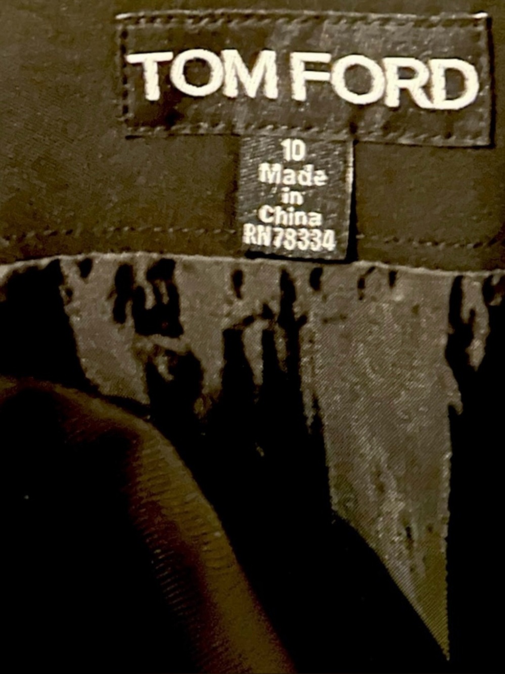 Tom Ford Black Pencil Skirt Velvet Tie Size 10 Quiet Luxury Old Money Designer - Picture 9 of 9
